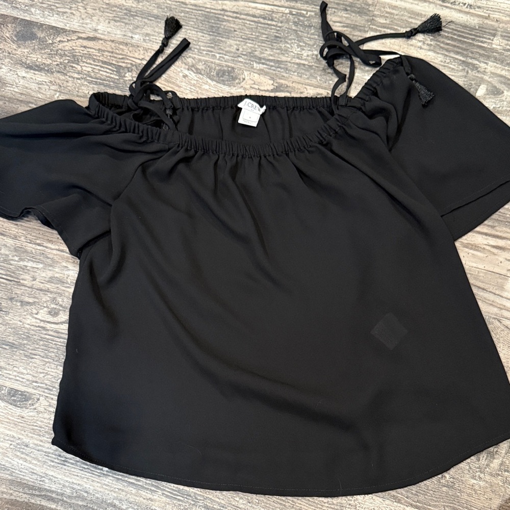 J. Crew Black Off-Shoulder Blouse